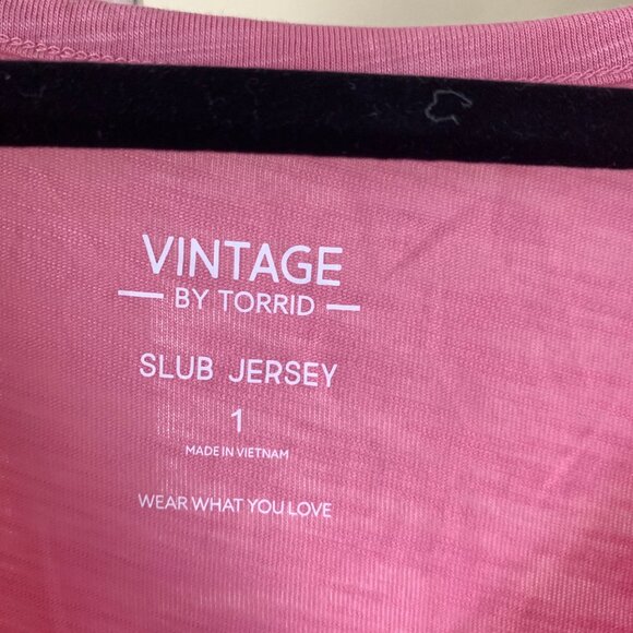 Torrid Pink Knot-Front Slub Jersey Top - Torrid Size 1 (14/16) - Picture 3 of 6